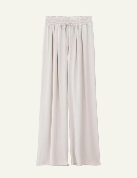 Philosophy white wide leg pants elastic waist front view