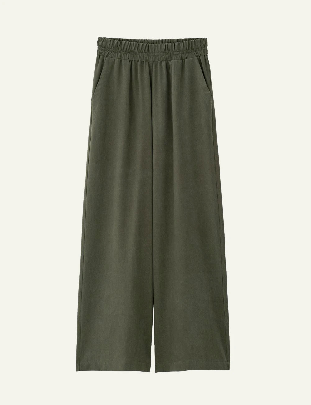 Philosophy wide leg pants dark brown relaxed fit front flat view