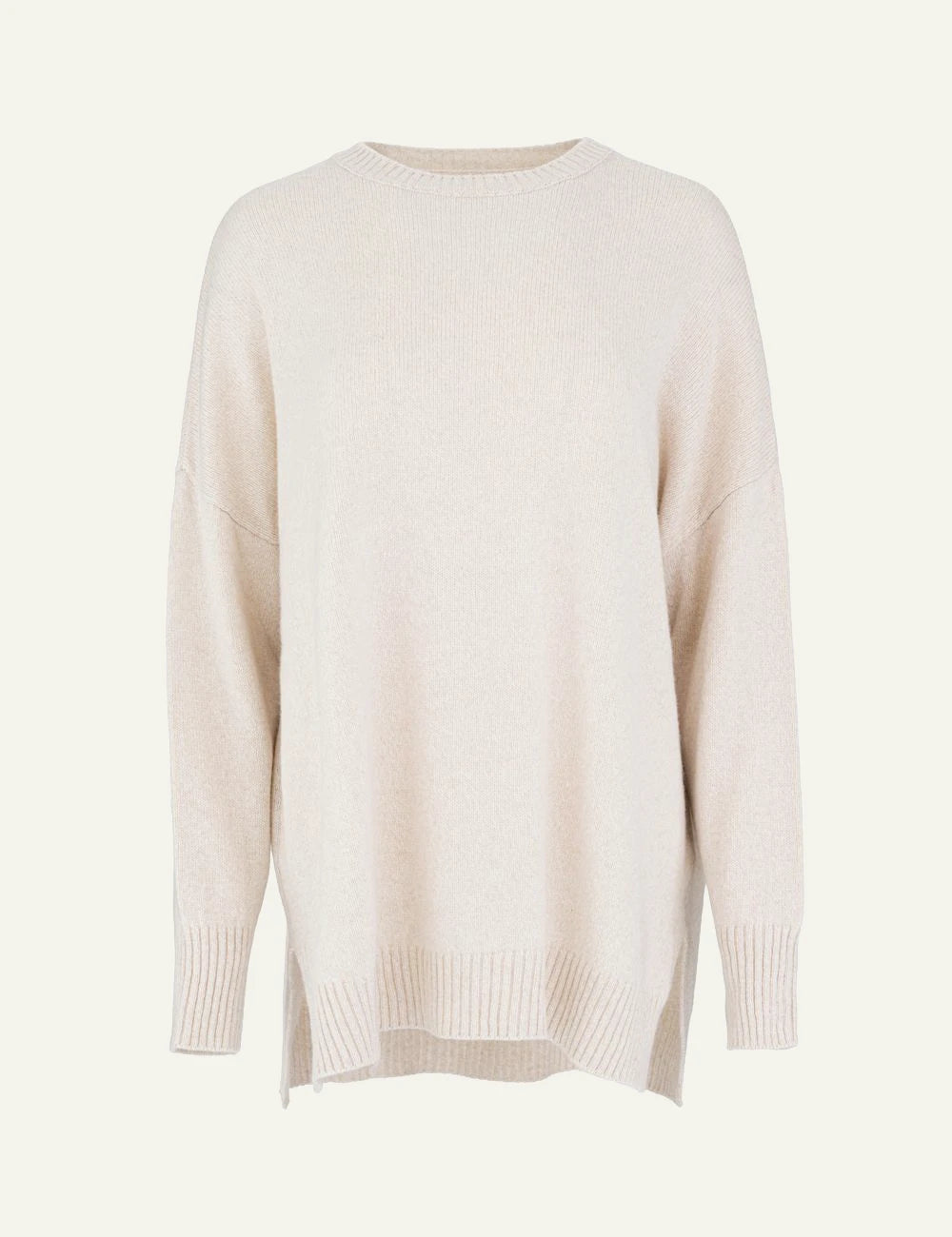 Philosophy women's beige cashmere round-neck long sweater
