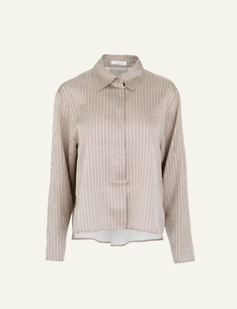 Philosophy women's beige satin cropped top