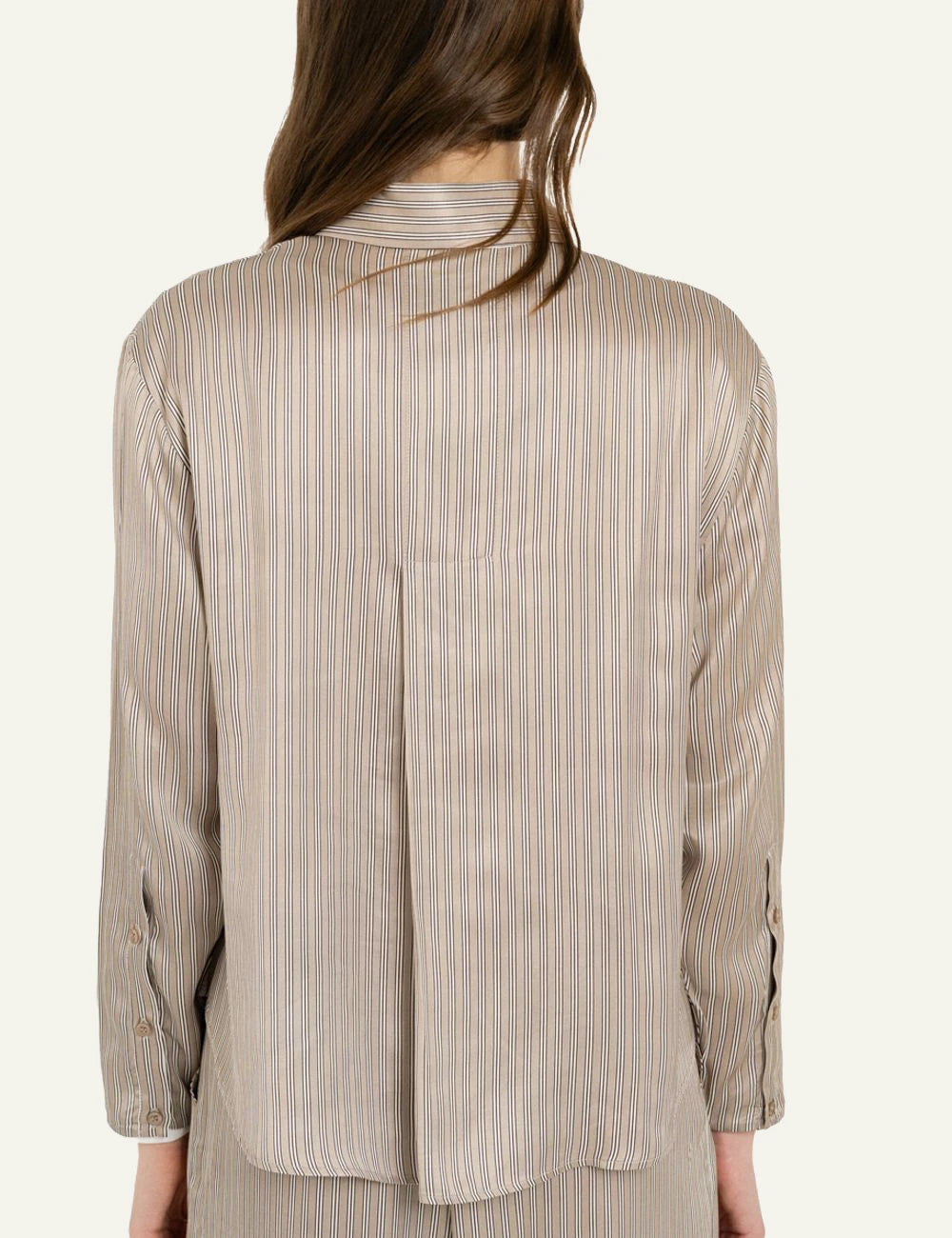 Philosophy women's beige satin cropped top back