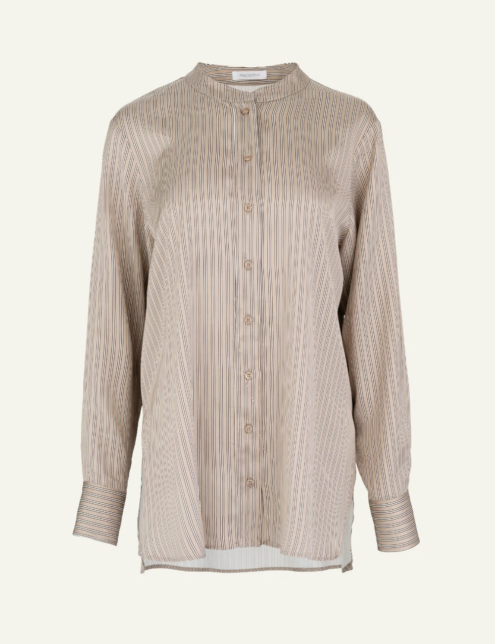 Philosophy women's beige striped satin oversized shirt