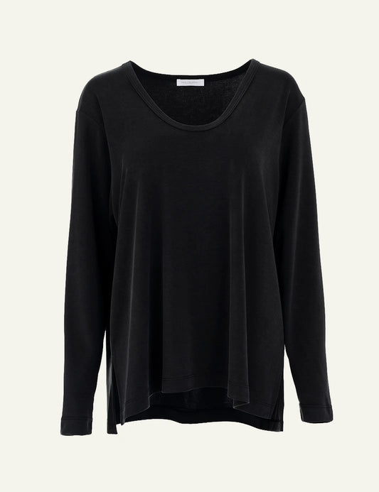 Philosophy women's off black cupro pique V-neck top