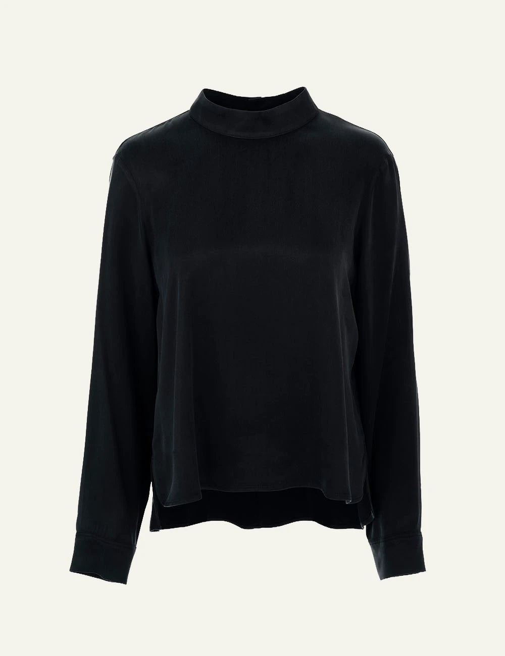 Philosophy women's black cupro viscose mock-neck top