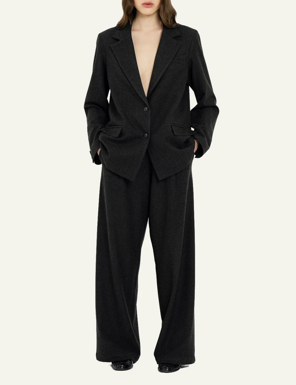 Philosophy women's black heavy T/R blazer full body