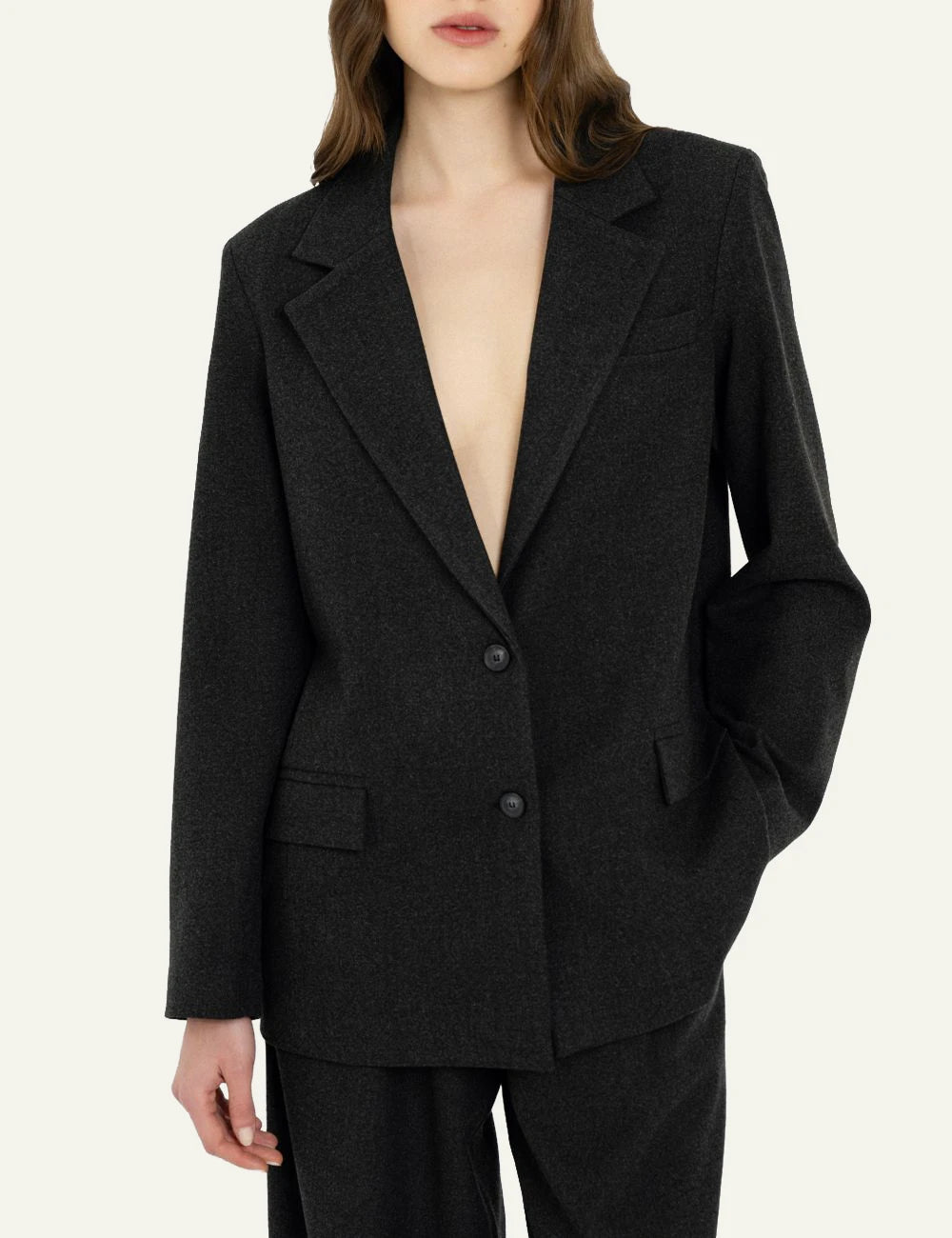 Philosophy women's black heavy T/R blazer model