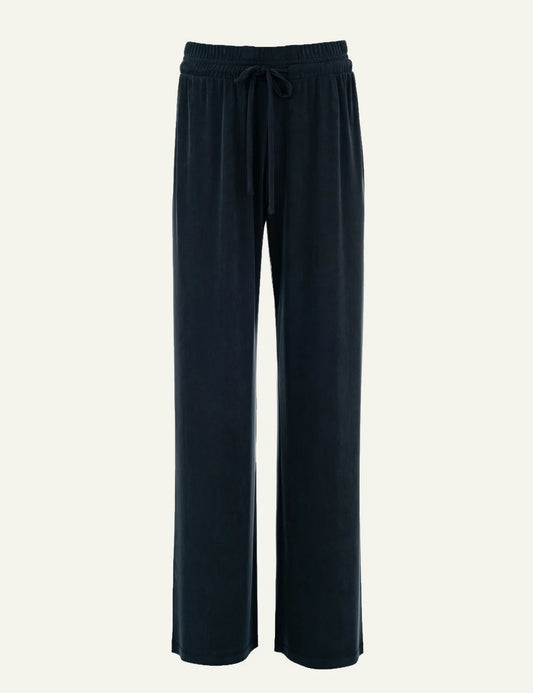 Philosophy women's black rib sandwashed wide leg pants