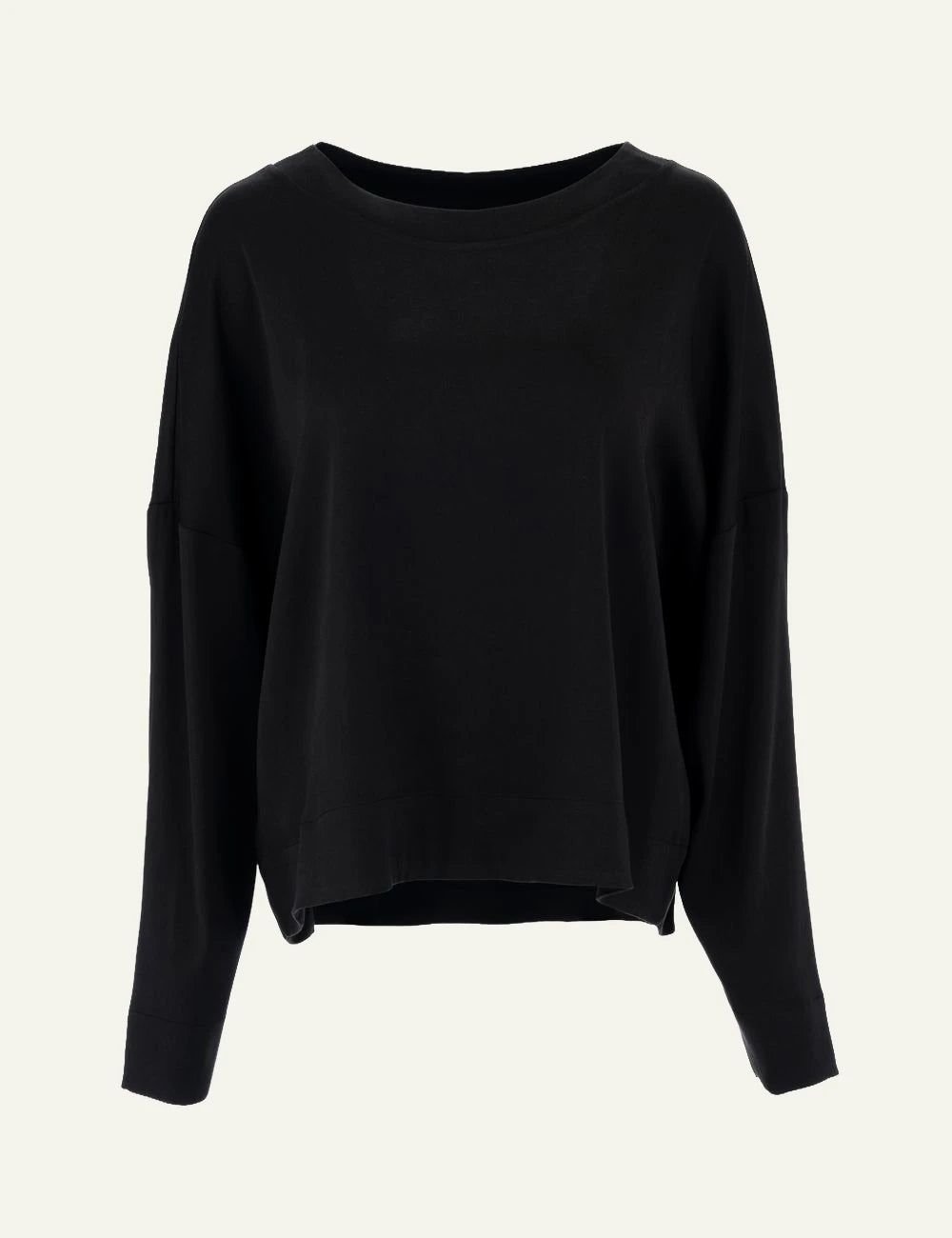 Philosophy women's black sandwashed satin long-sleeve top