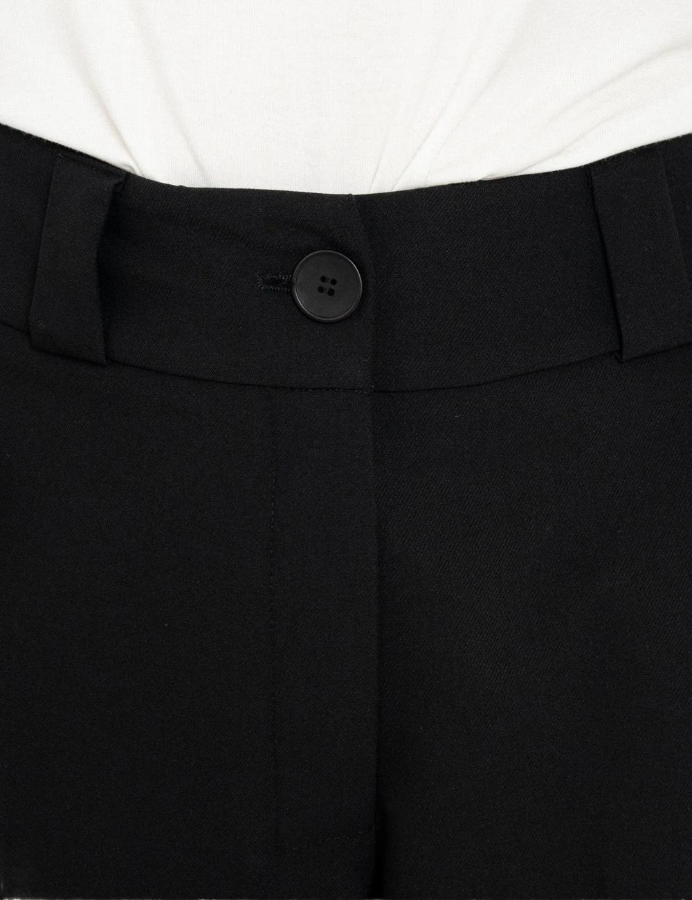 Philosophy women's black T/R wide leg pants waist and button detail