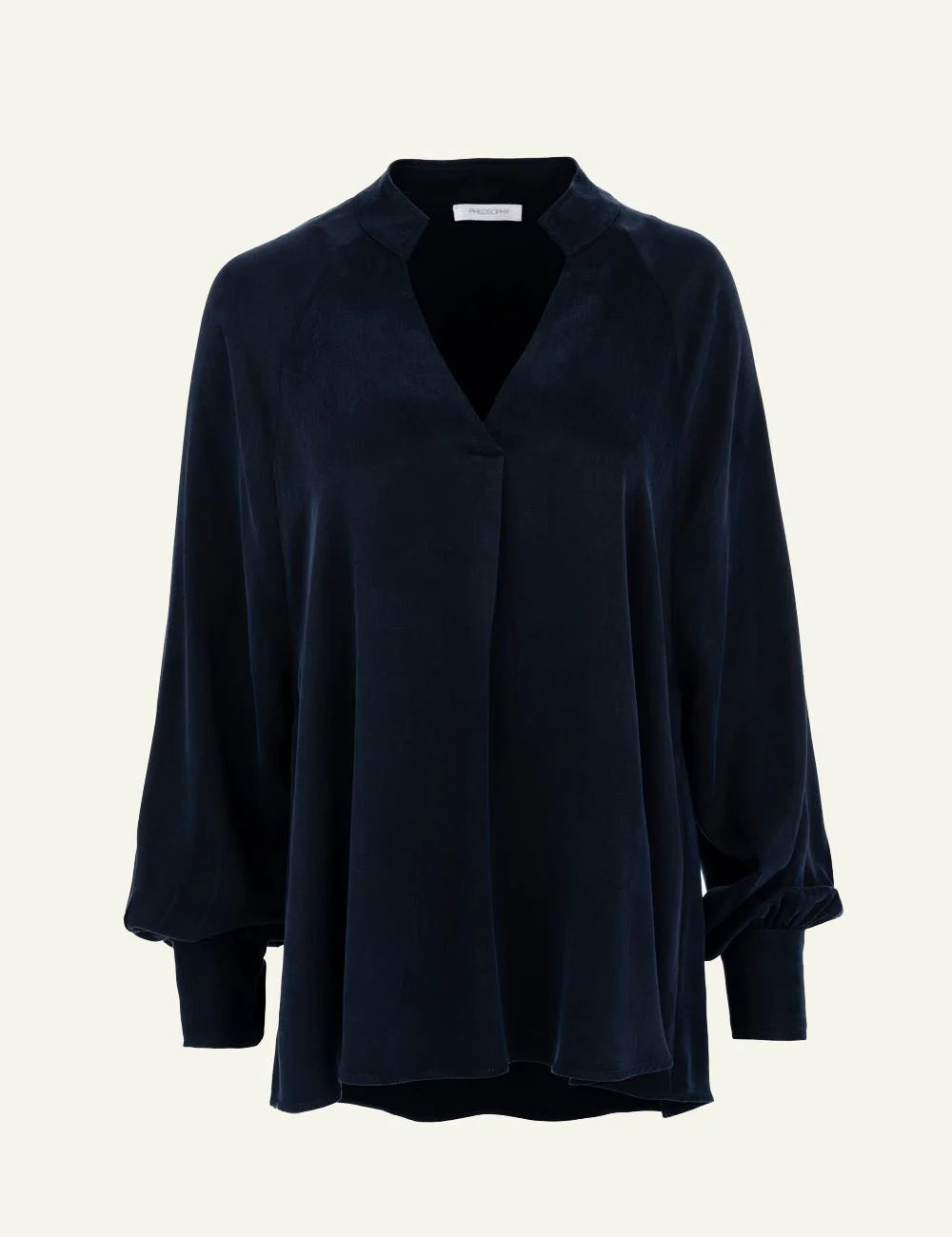Philosophy women's blue black cupro viscose blouse
