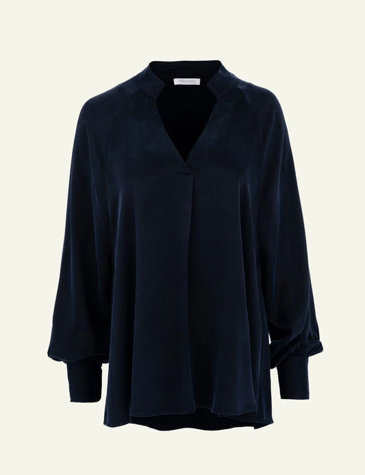 Philosophy women's blue black cupro viscose blouse