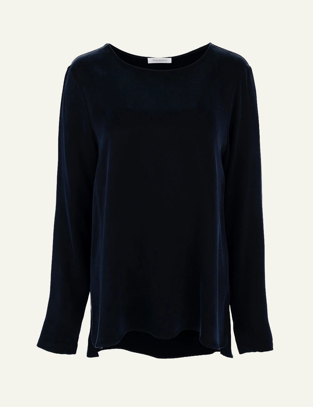 Philosophy women's blue black cupro viscose long blouse
