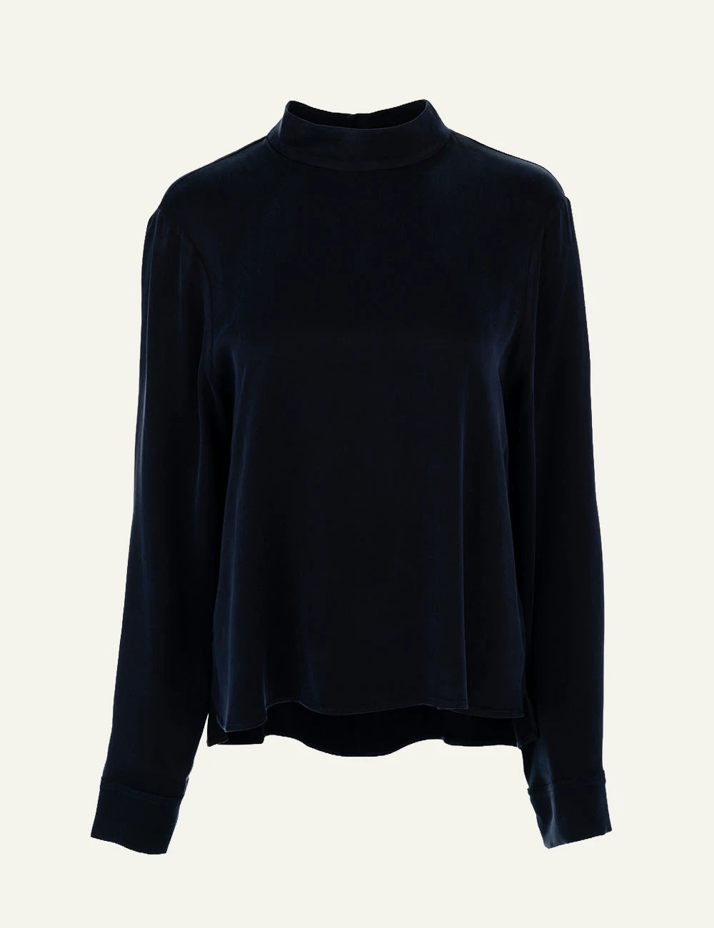 Philosophy women's blue black cupro viscose mock-neck top