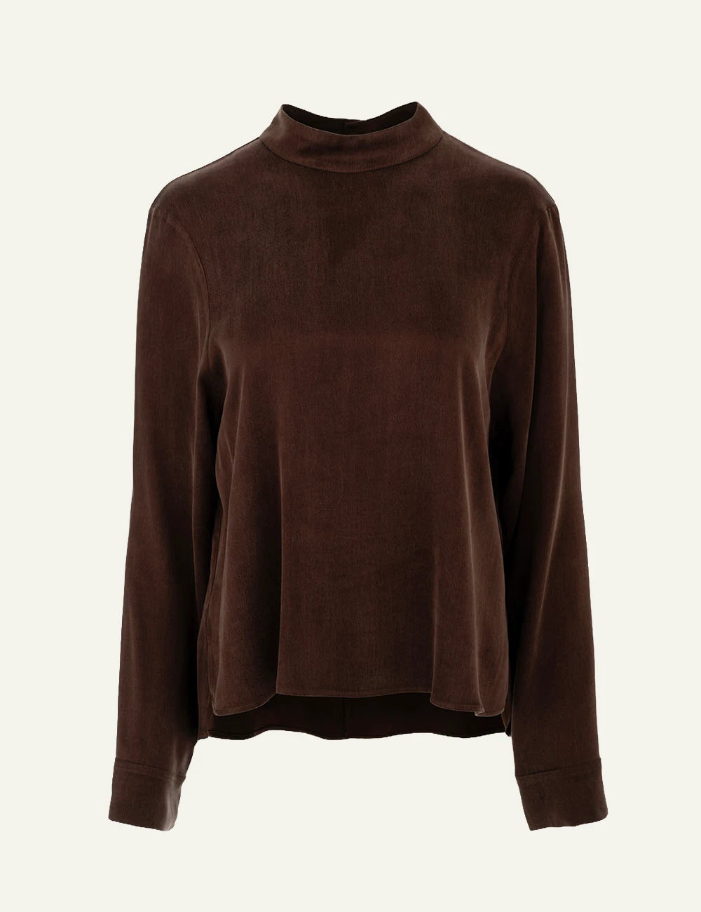 Philosophy women's brown cupro viscose mock-neck top front view