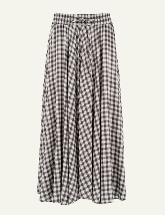 Philosophy women's brown plaid maxi skirt product shot