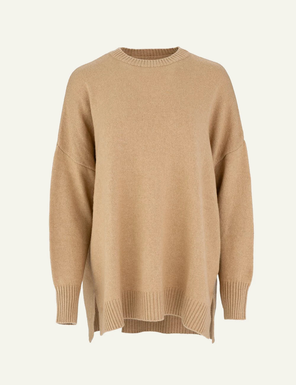 Philosophy women's camel cashmere round-neck long sweater