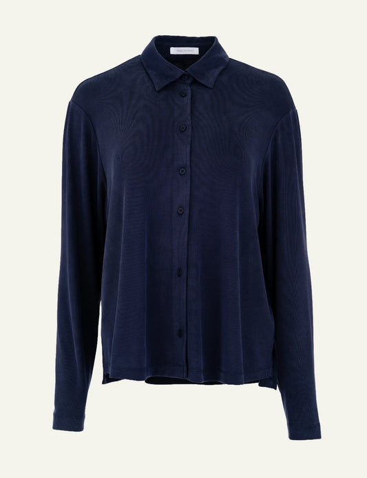 Philosophy women's dark blue rib sandwashed shirt