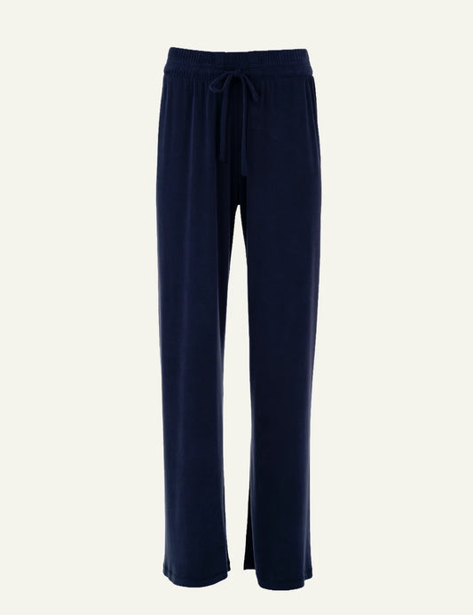 Philosophy women's dark blue rib sandwashed wide leg pants