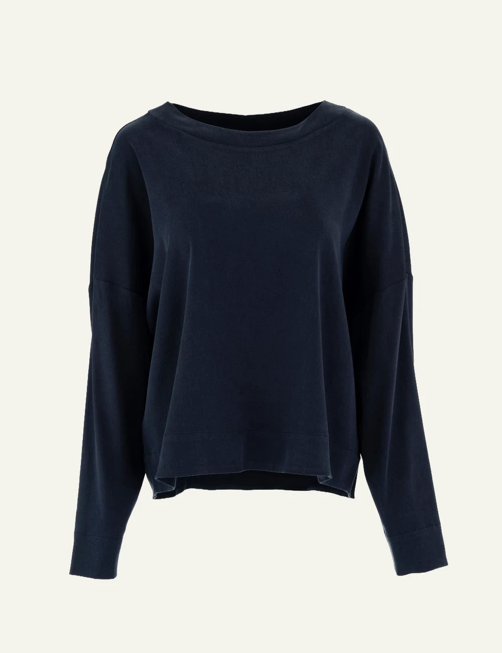 Philosophy women's dark blue sandwashed satin long-sleeve top