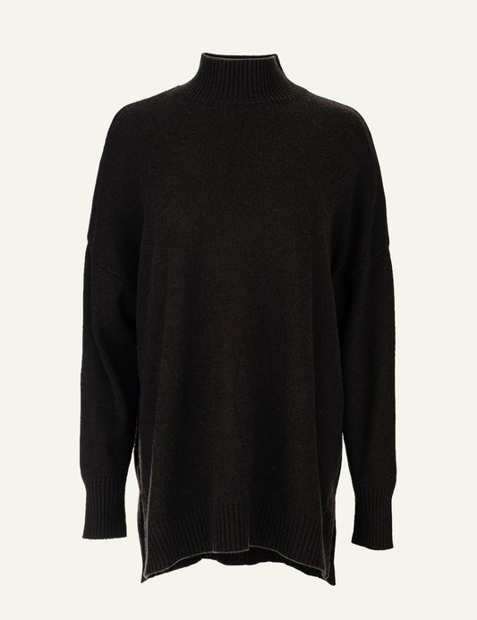 Philosophy women's dark brown cashmere long turtleneck sweater