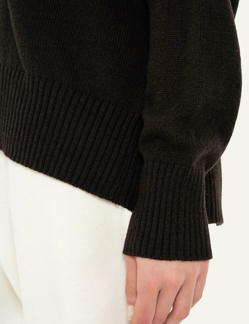 Philosophy women's dark brown cashmere V-neck sweater side