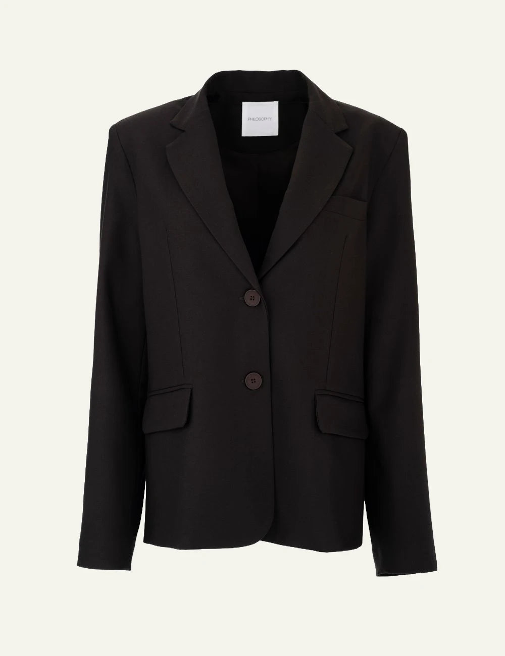 Philosophy women's dark brown T/R slim-fit blazer