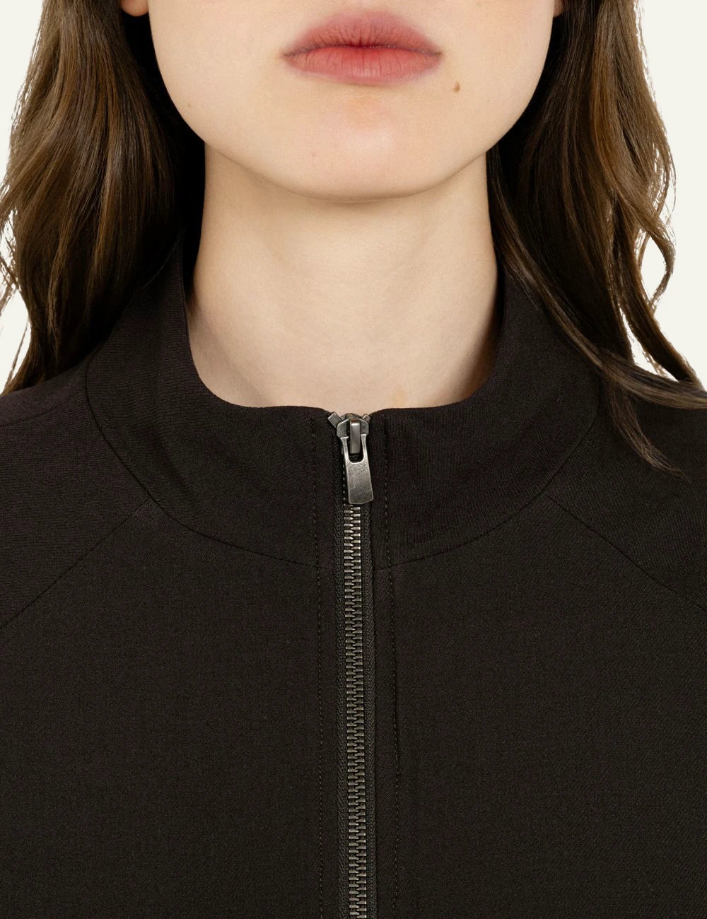 Philosophy women's dark brown T/R zip-up jacket zip details