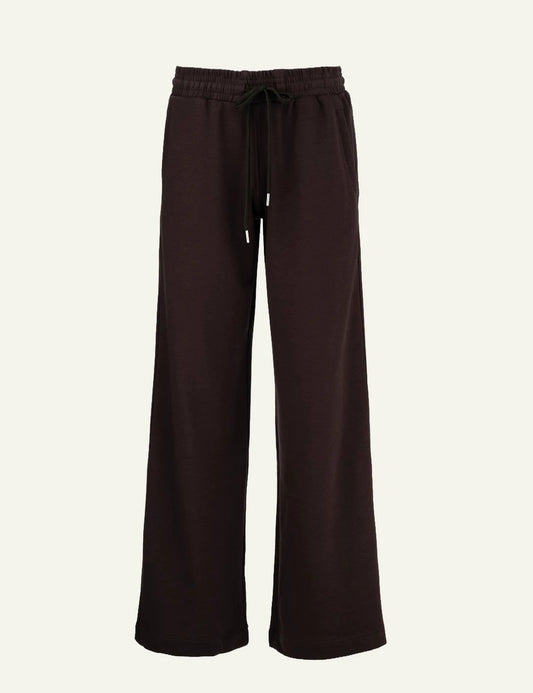 Philosophy women's dark brown wide leg sweatpants front view