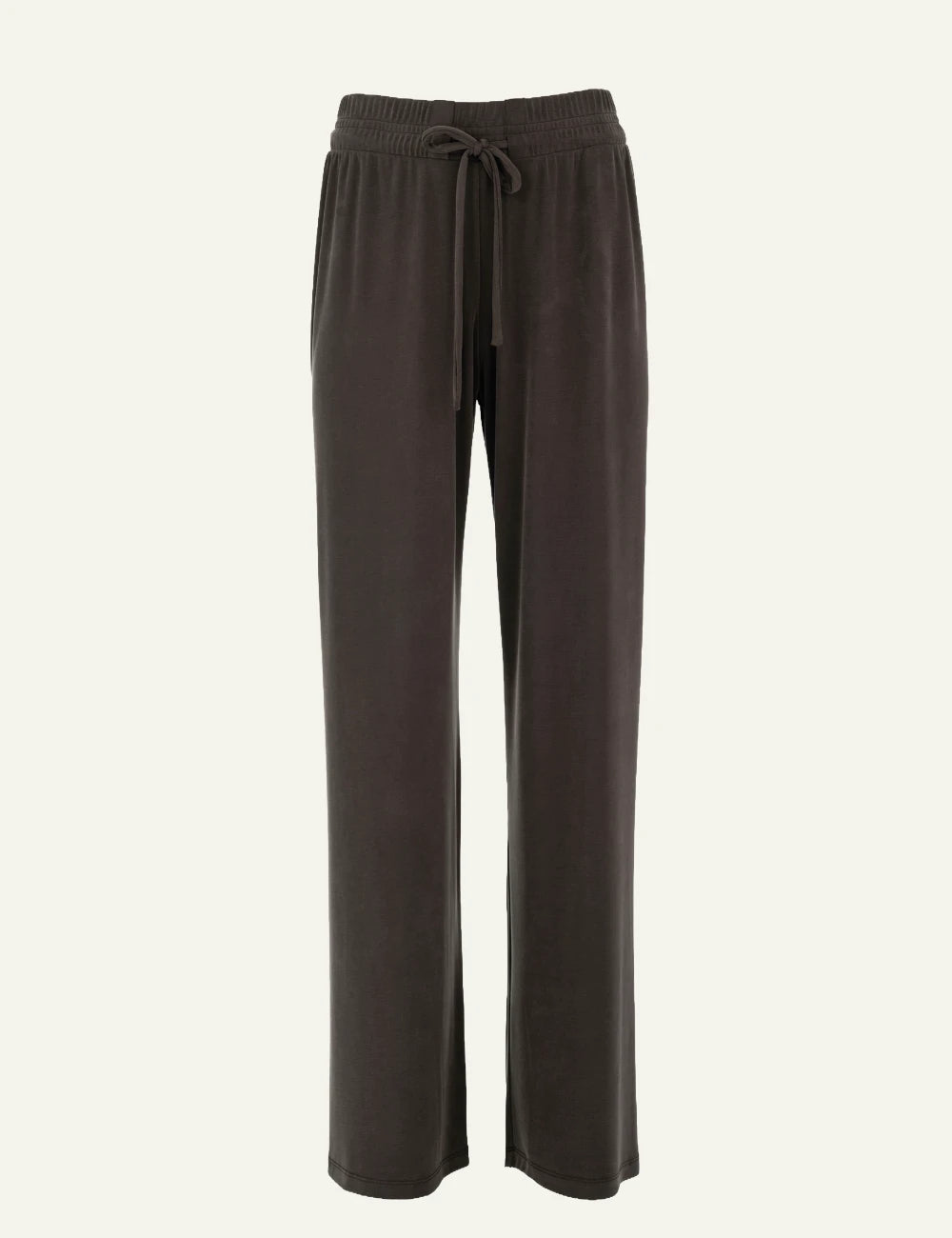 Philosophy women's dark khaki rib sandwashed wide leg pants