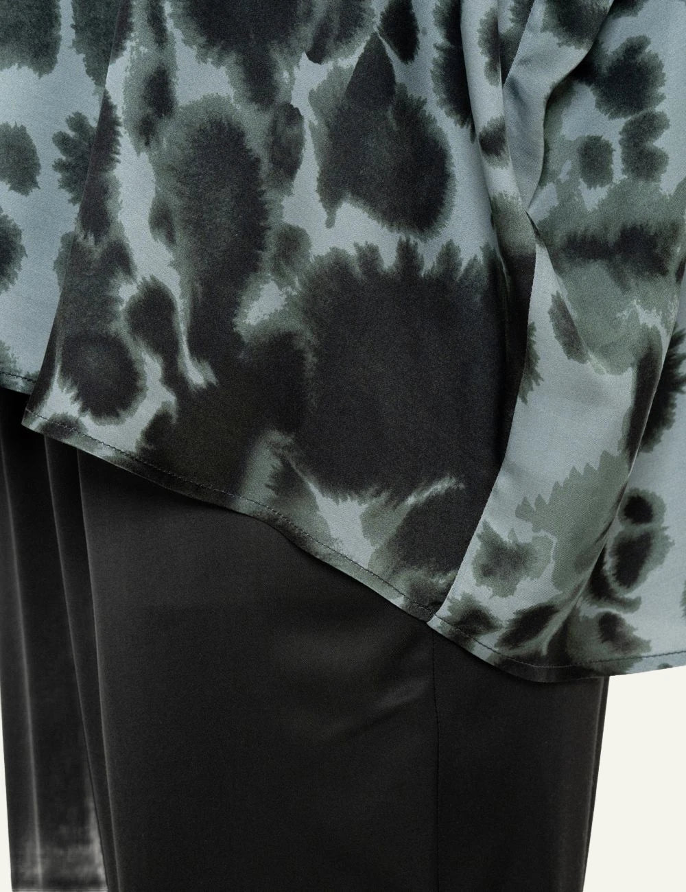 Philosophy women's dusty blue printed satin oversized shirt close up details