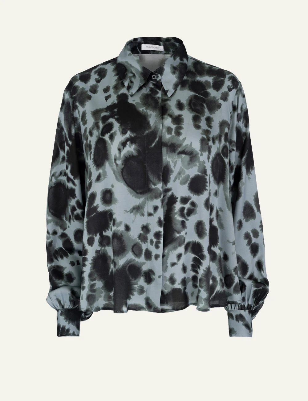 Philosophy women's dusty blue printed satin shirt 