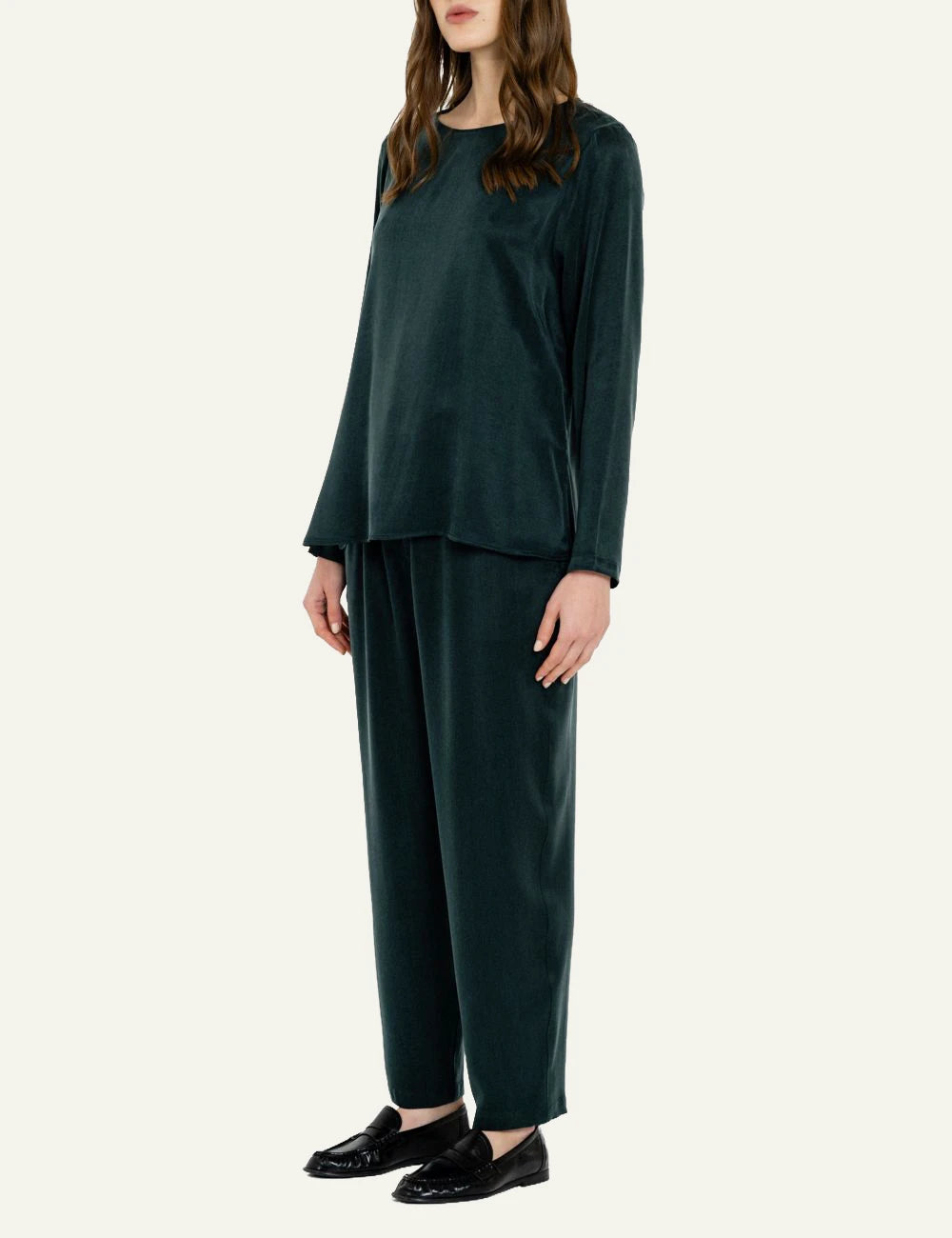 Philosophy women's green cupro viscose long blouse full look