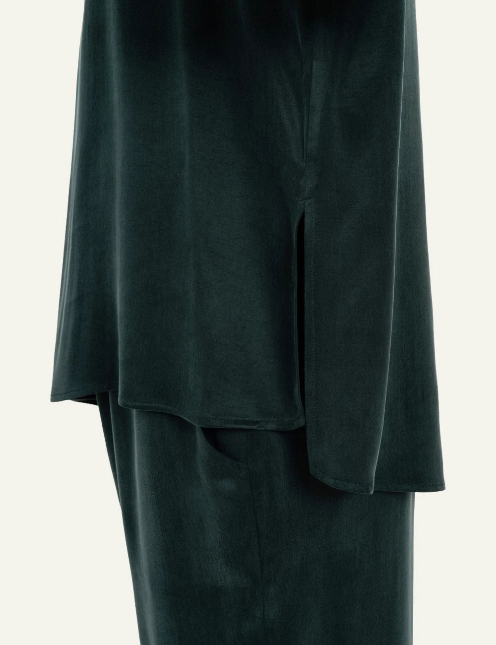 Philosophy women's green cupro viscose long blouse close up details