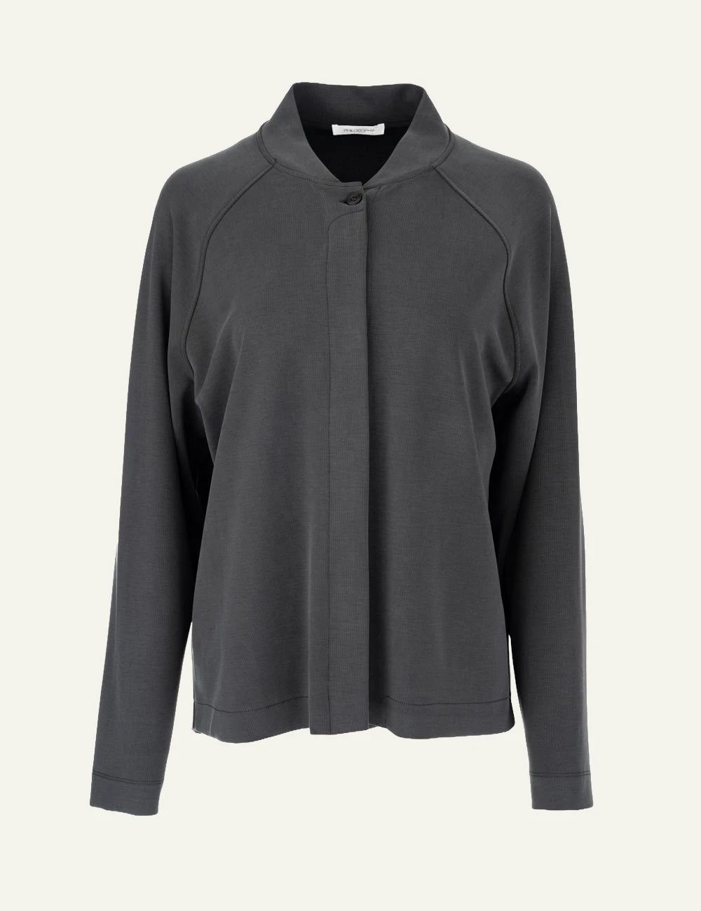 Philosophy women's grey heavy rib sandwashed jacket
