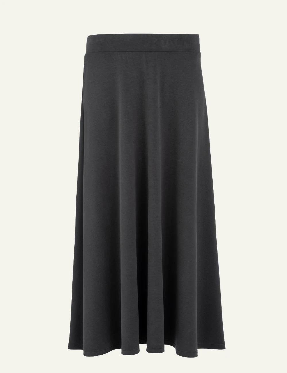 Philosophy women's grey heavy rib sandwashed midi skirt front view product shot