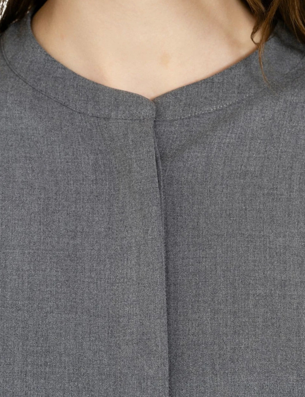 Philosophy women's grey lightweight cropped shirt neck view