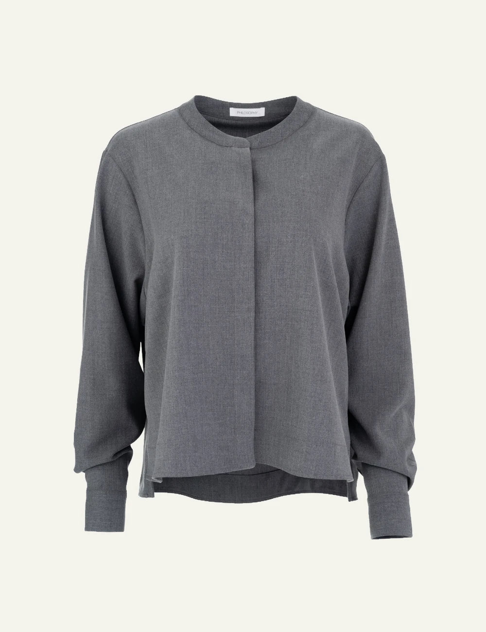 Philosophy women's grey lightweight cropped shirt product shot