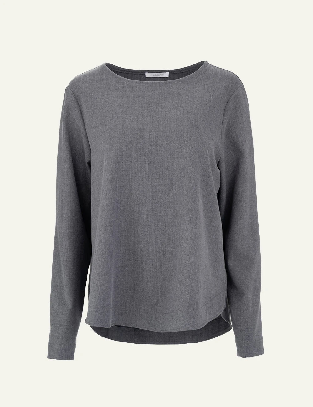 Philosophy women's grey lightweight T/R long-sleeve blouse