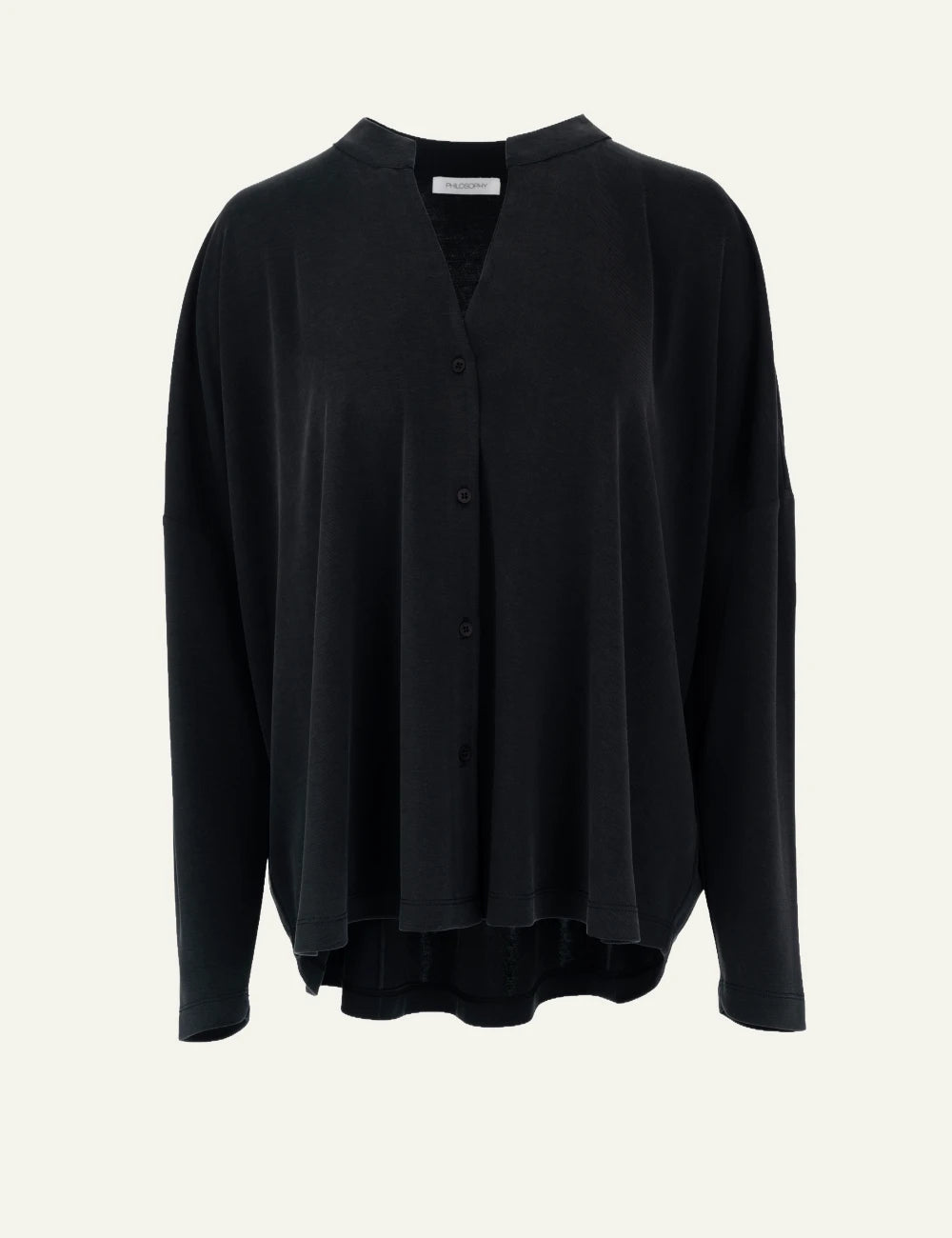 Philosophy women's off-black cupro pique oversized shirt product shot