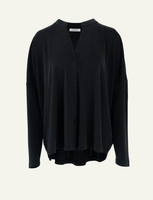 Philosophy women's off-black cupro pique oversized shirt product shot