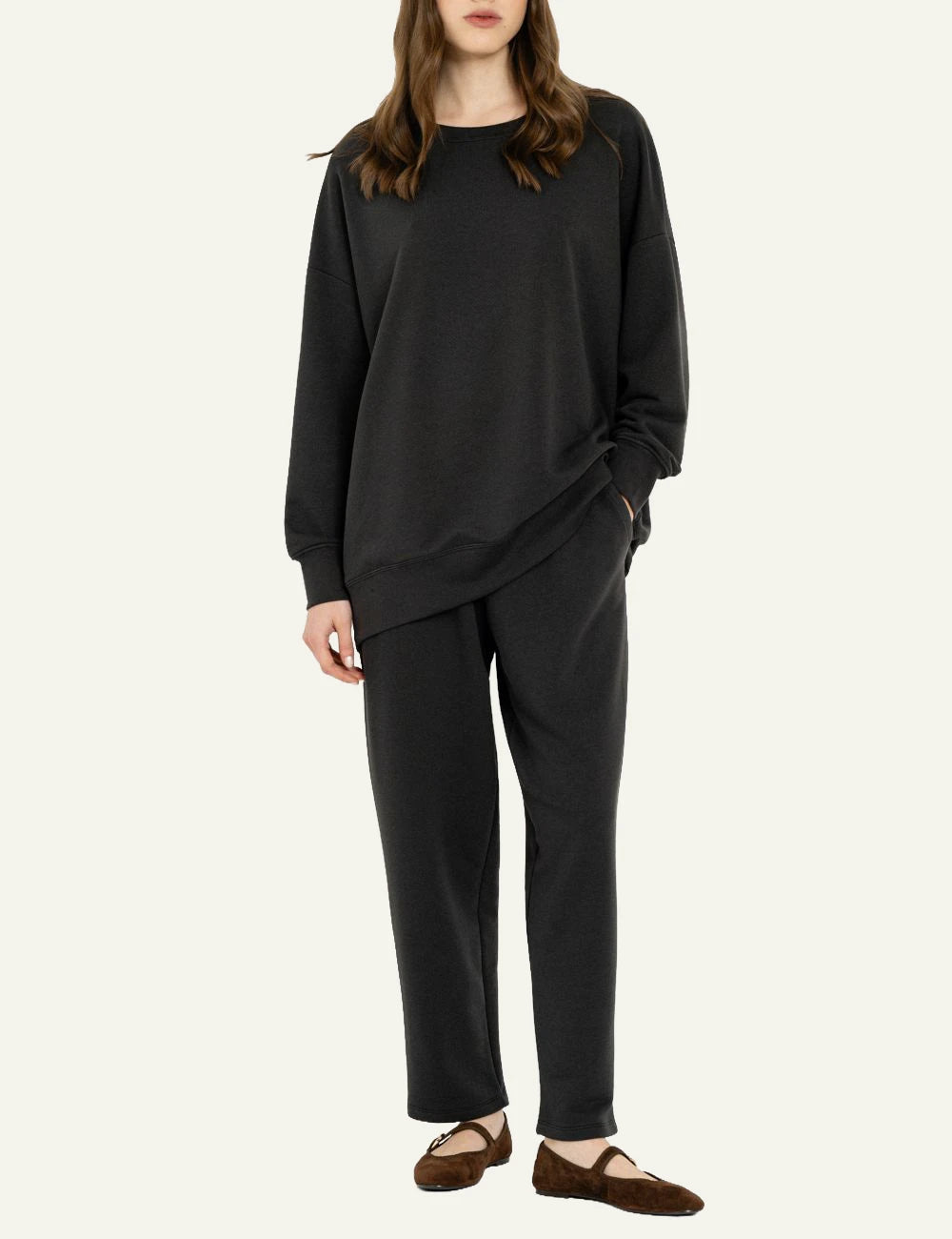 Philosophy women's off-black oversized sweatshirt full look