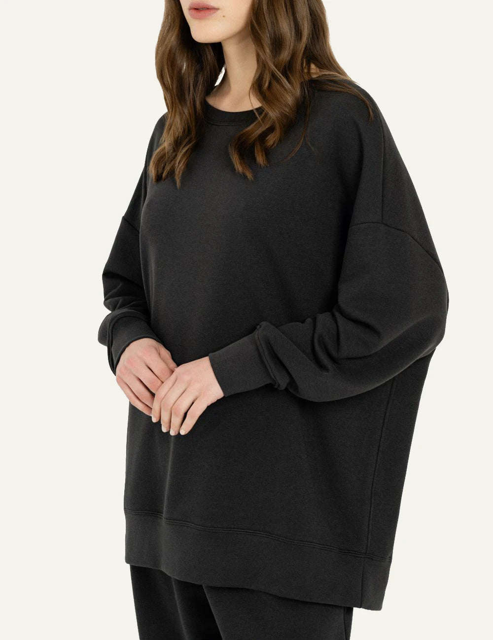 Philosophy women's off-black oversized sweatshirt side view