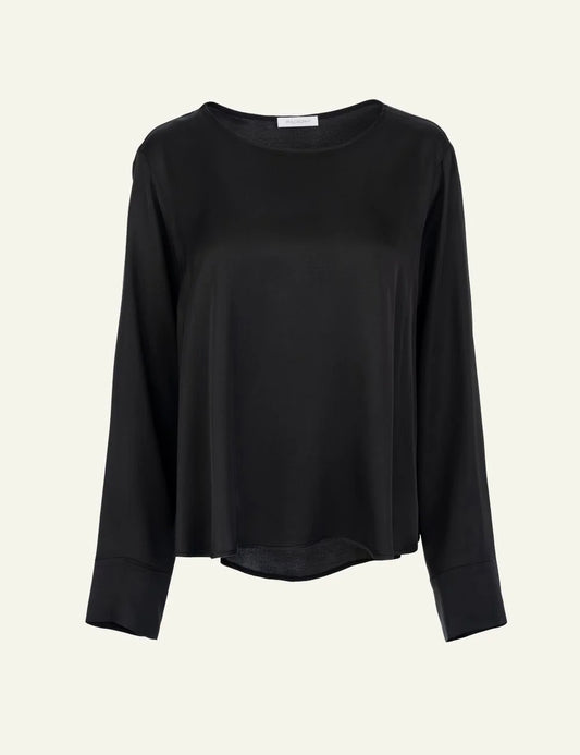 Philosophy women's off-black satin ECOVERO long-sleeve top