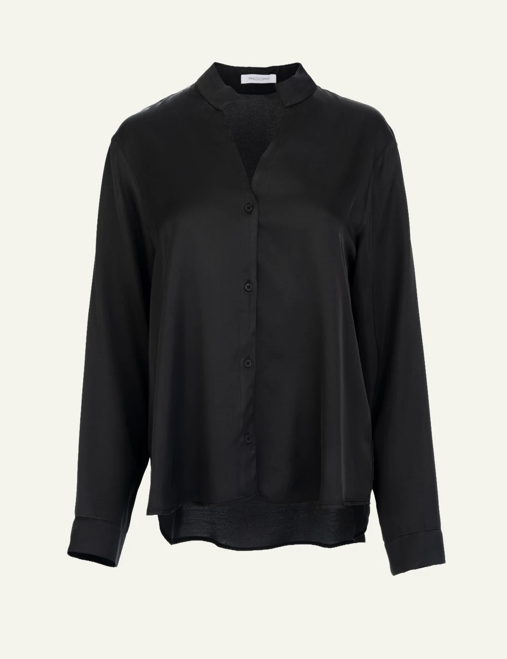 Philosophy women's off-black satin ECOVERO shirt 