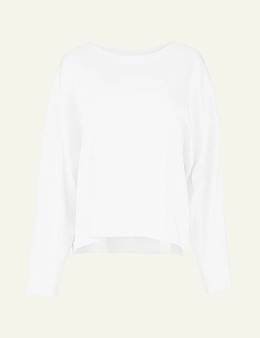 Philosophy women's off-white sandwashed satin long-sleeve top