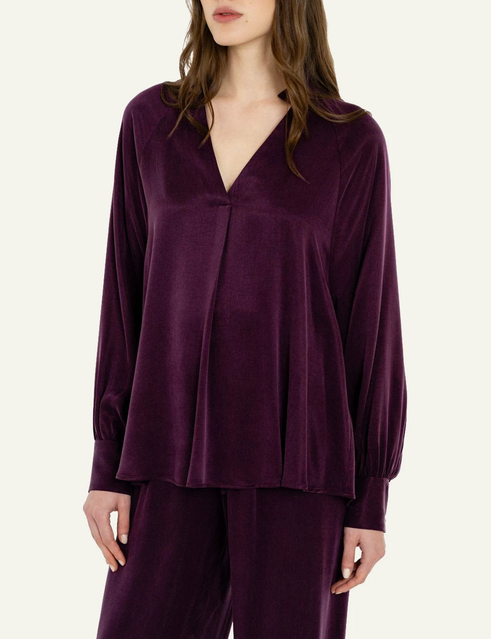 Philosophy women's purple cupro viscose blouse front view