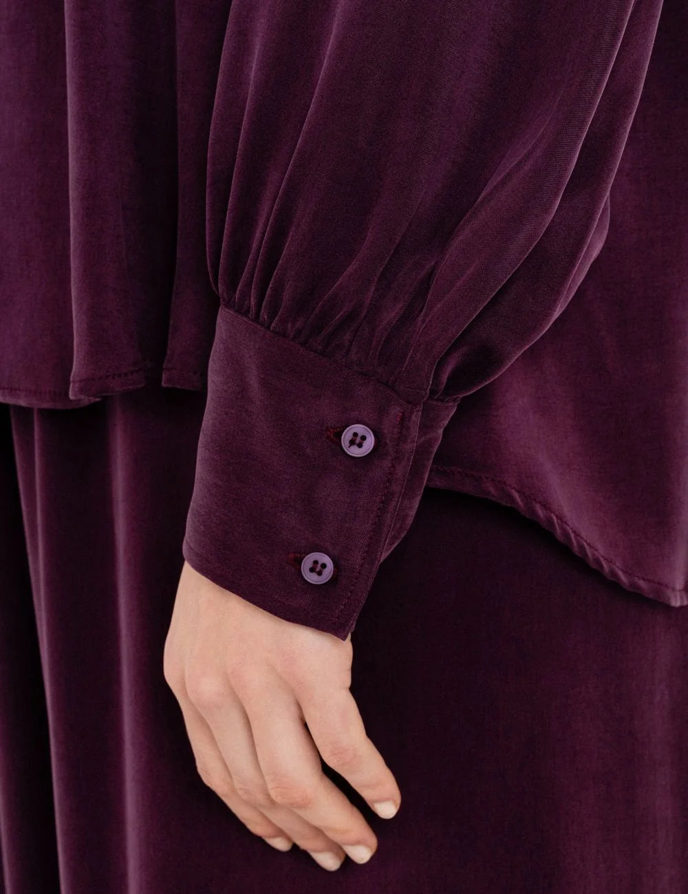 Philosophy women's purple cupro viscose blouse button details