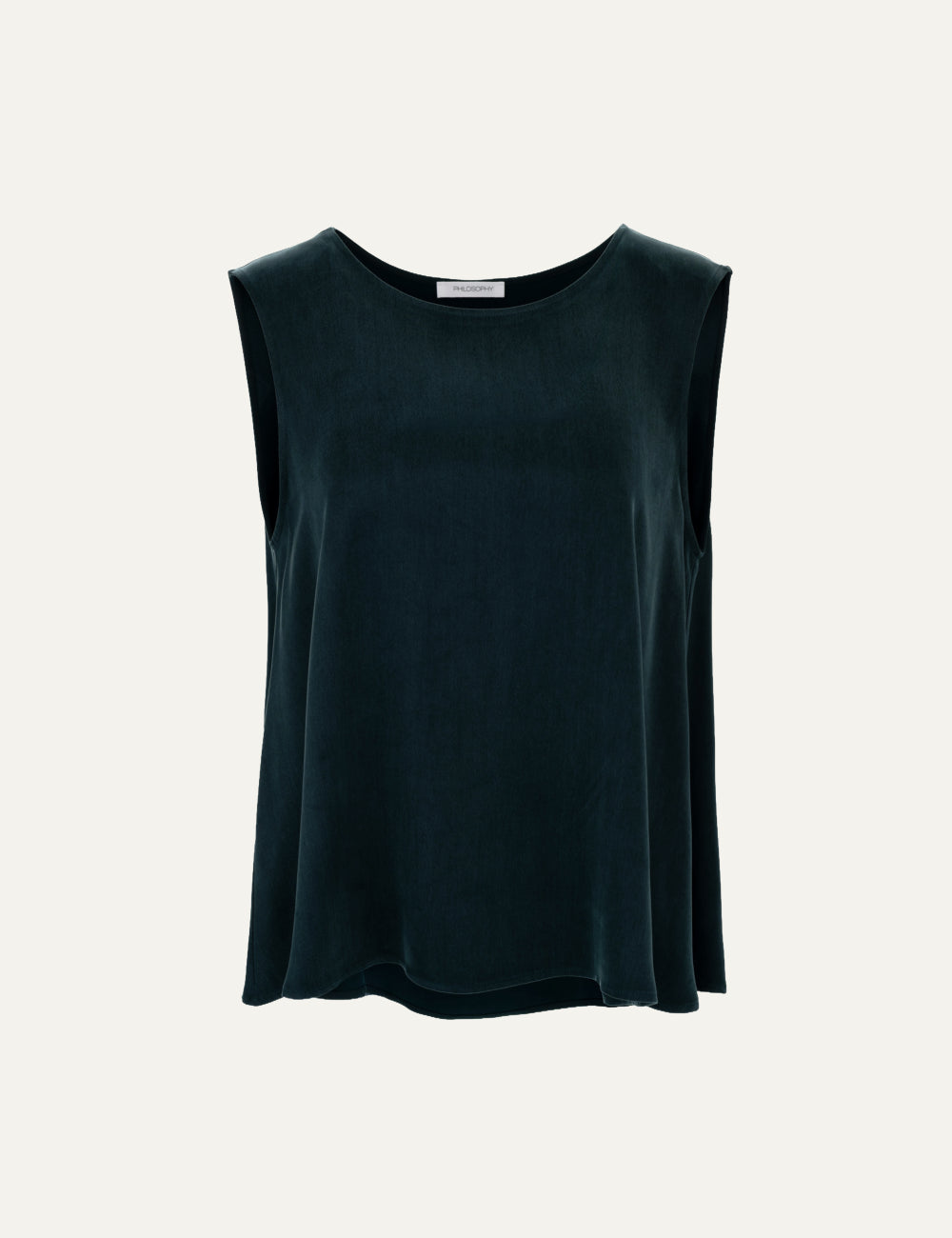 Philosophy women's green cupro viscose sleeveless top