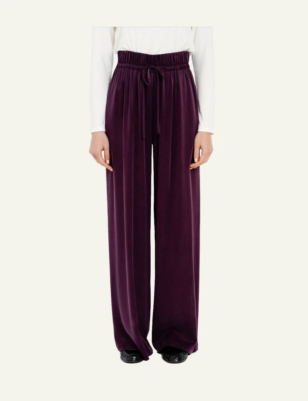 Philosophy women's purple cupro viscose wide leg pants front view