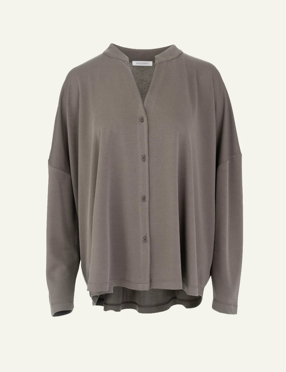 Philosophy women's taupe cupro pique oversized shirt